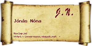 Jónás Nóna névjegykártya